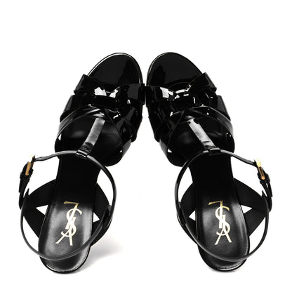Saint Laurent Patent Tribute 75 Platform Sandals 40.5 Black 2 of 10