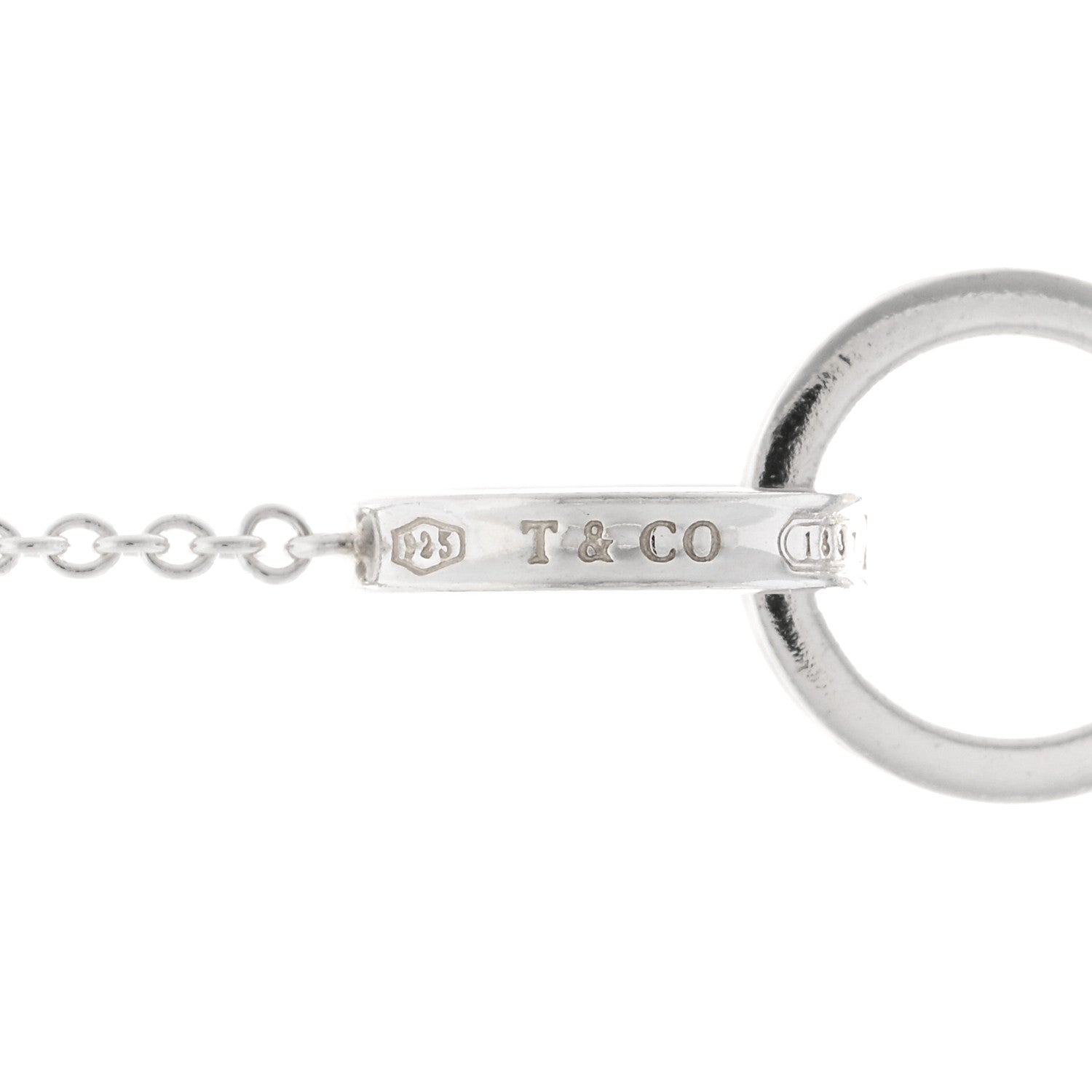 Tiffany Sterling Silver 1837 Interlocking Circles Station Long Necklace 4 of 4
