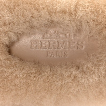 Hermes Woolskin Oran Sandals 37 Beige Argile 8 of 9
