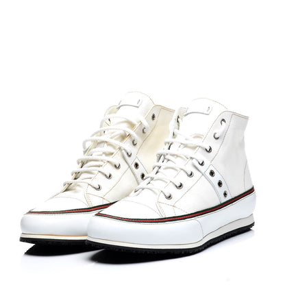 Gucci Canvas Web High Top Sneakers 37 White 3 of 11