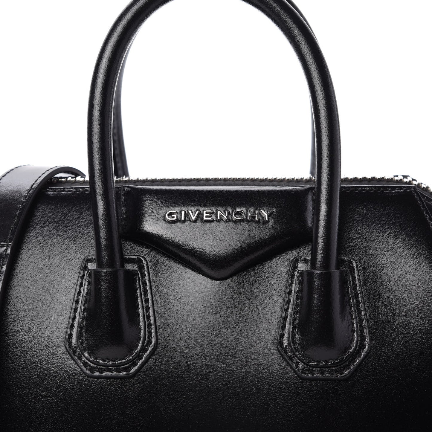 Shiny Lord Calfskin Mini Antigona Black