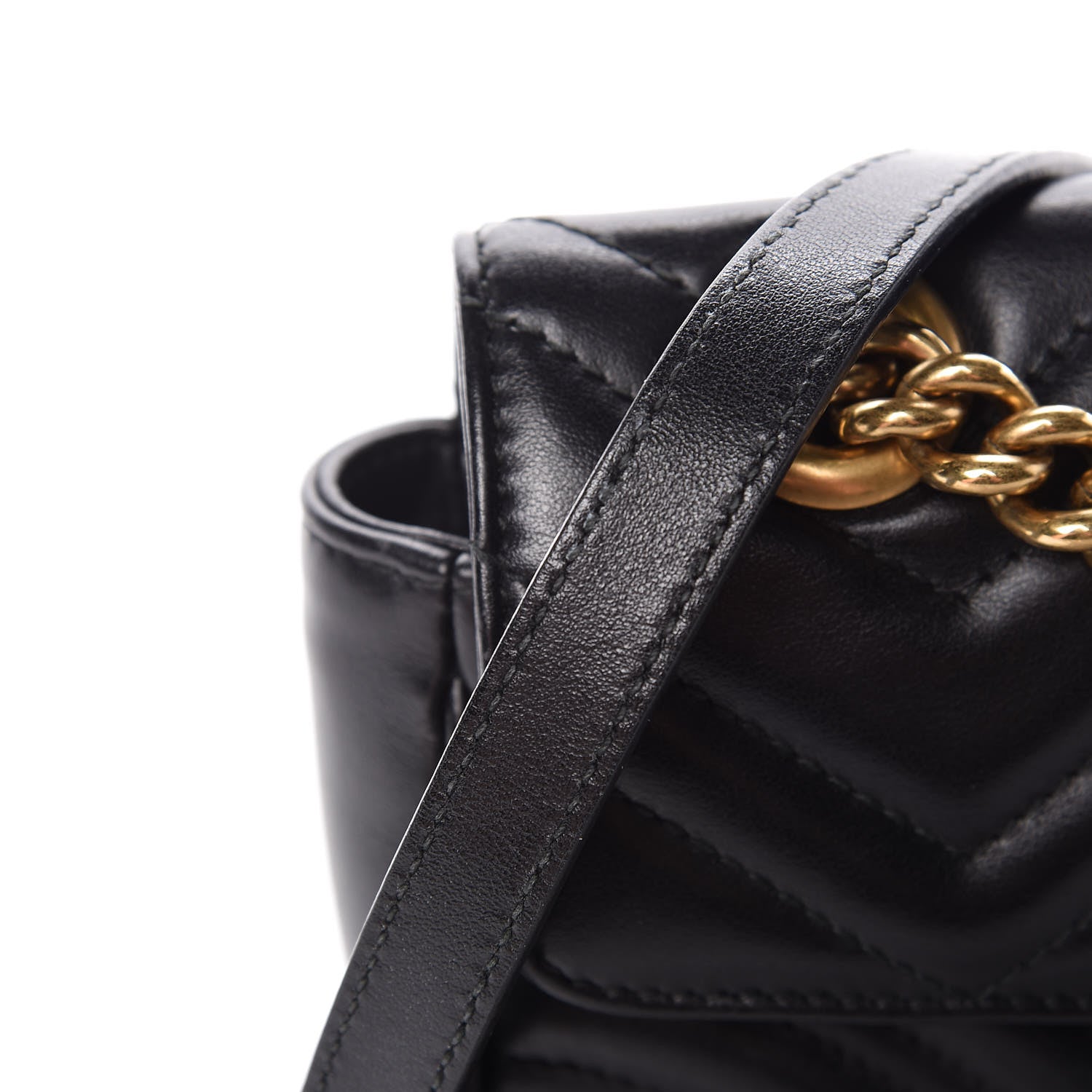 Gucci Calfskin Matelasse Mini GG Marmont Shoulder Bag Black 11 of 12