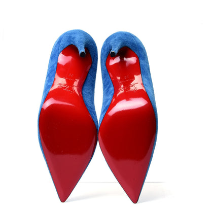 Christian Louboutin Veau Velours Pigalle Follies 120 Pumps 35 Positano 7 of 9