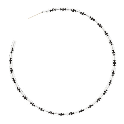 Chrome Hearts Sterling Silver Tiny Cross Hoop Single Earring 1 of 4