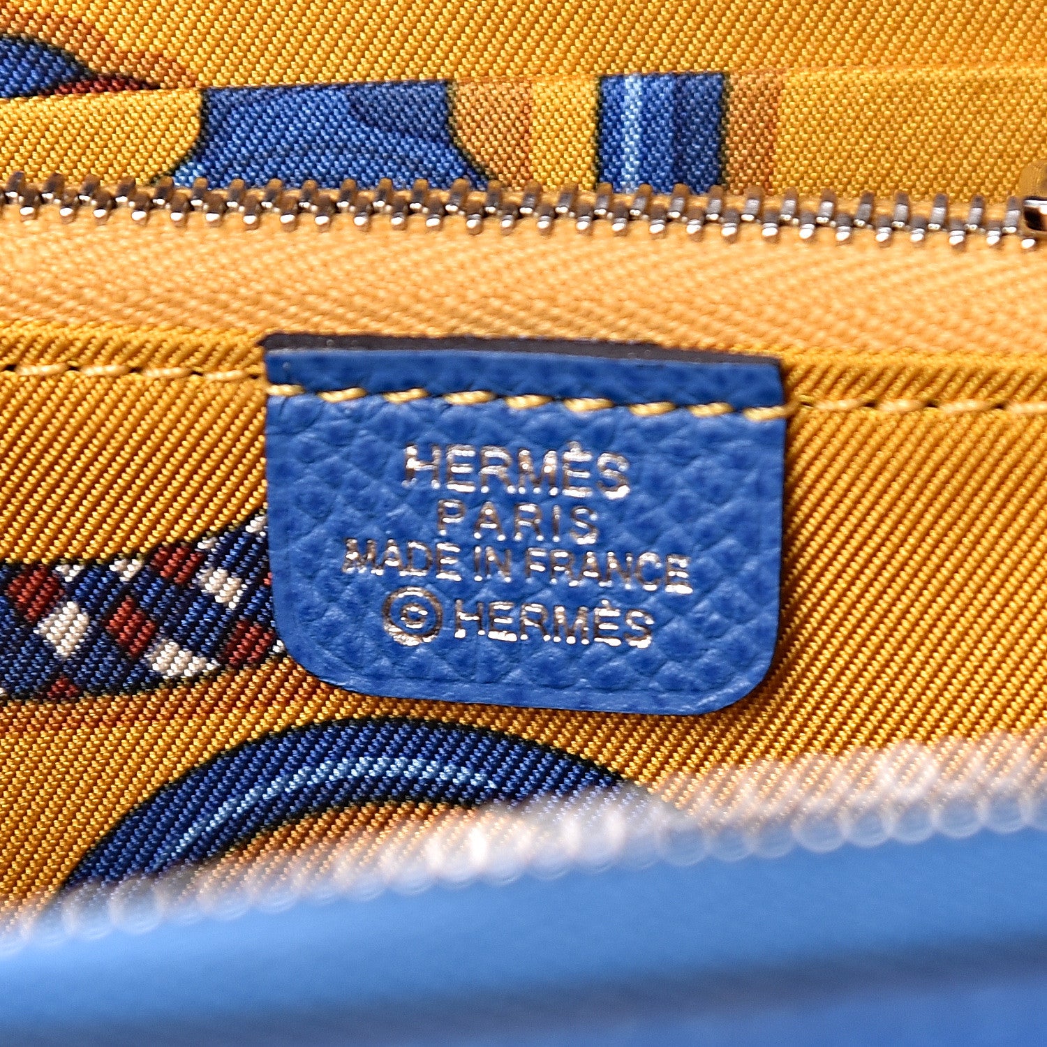 Hermes Epsom Silk'In Compact Wallet Bleu Zellige Jaune Ambre 6 of 7