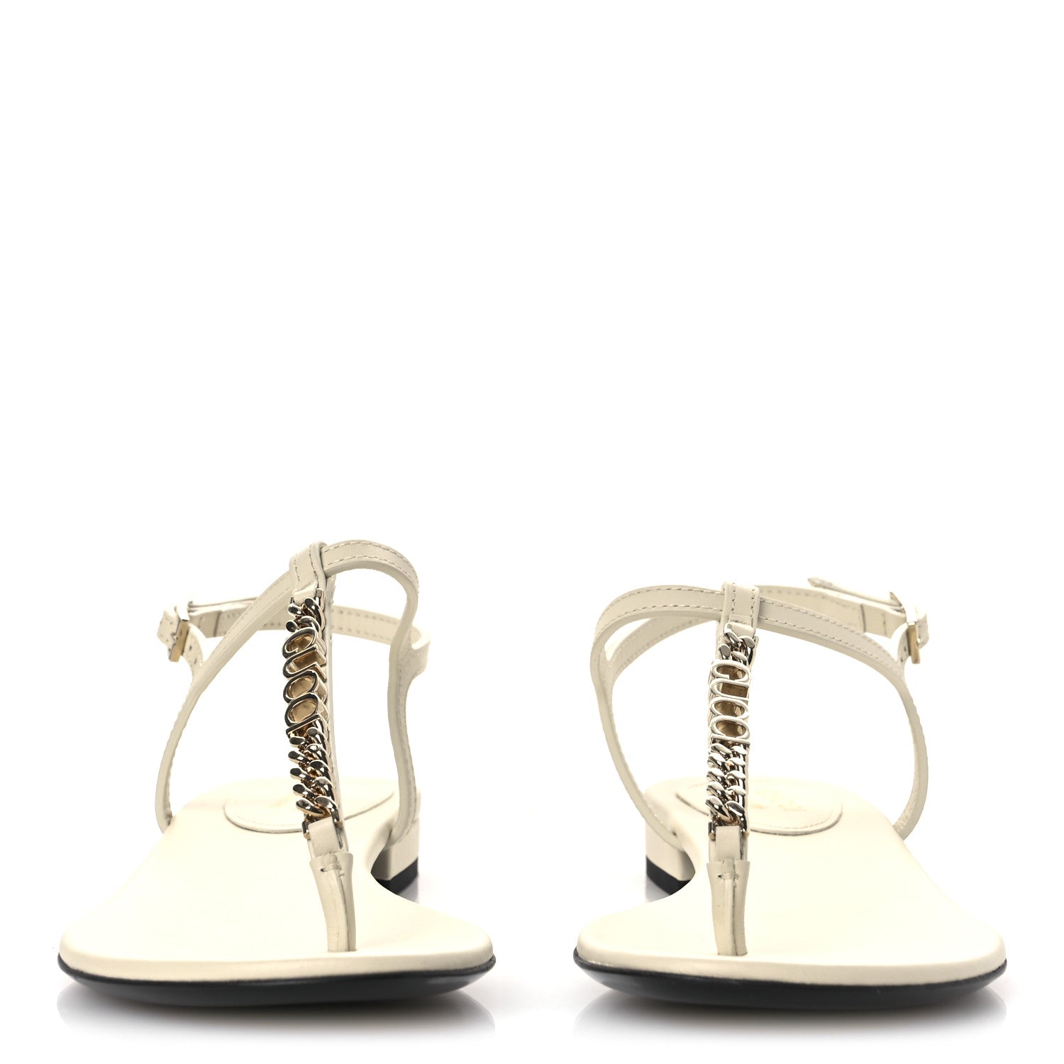 Gucci Sierra Calfskin Signoria Thong Sandals 37 New Ivoire 3 of 10