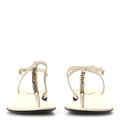 Gucci Sierra Calfskin Signoria Thong Sandals 37 New Ivoire 3 of 10