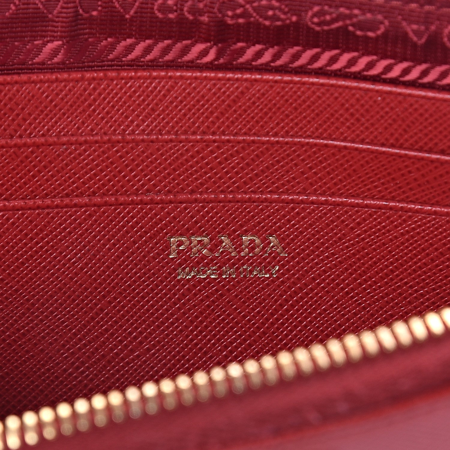 Prada Saffiano Lux Mini Double Zip Chain Crossbody Bag Fuoco 7 of 9
