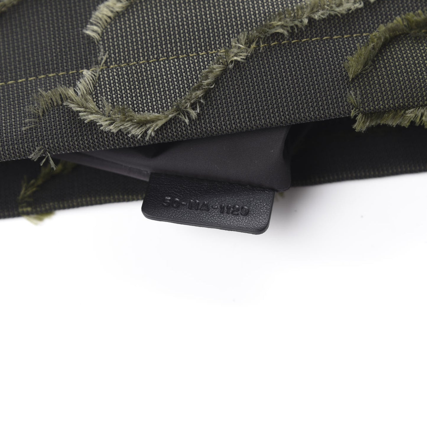 Canvas Embroidered Camouflage Medium Diordouble Zip Pouch Green