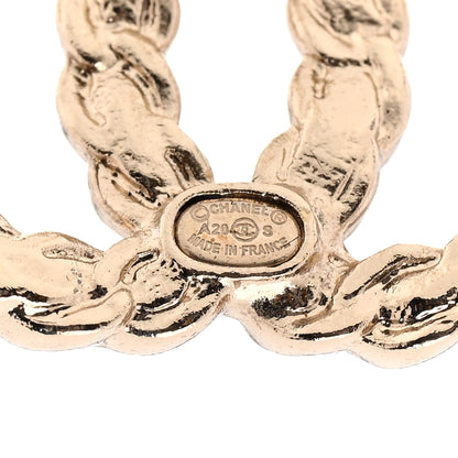 Chanel Enamel Metal Chain French New Wave CC Earrings Black Gold 4 of 5