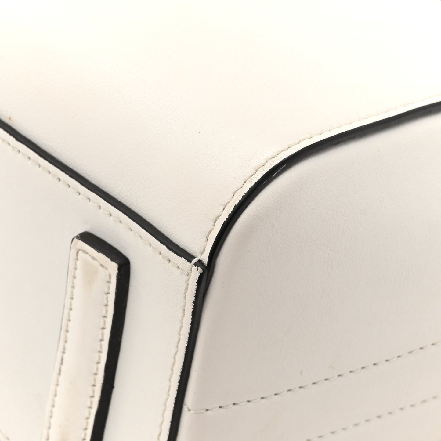 Calfskin Signature Logo Mini Antigona White