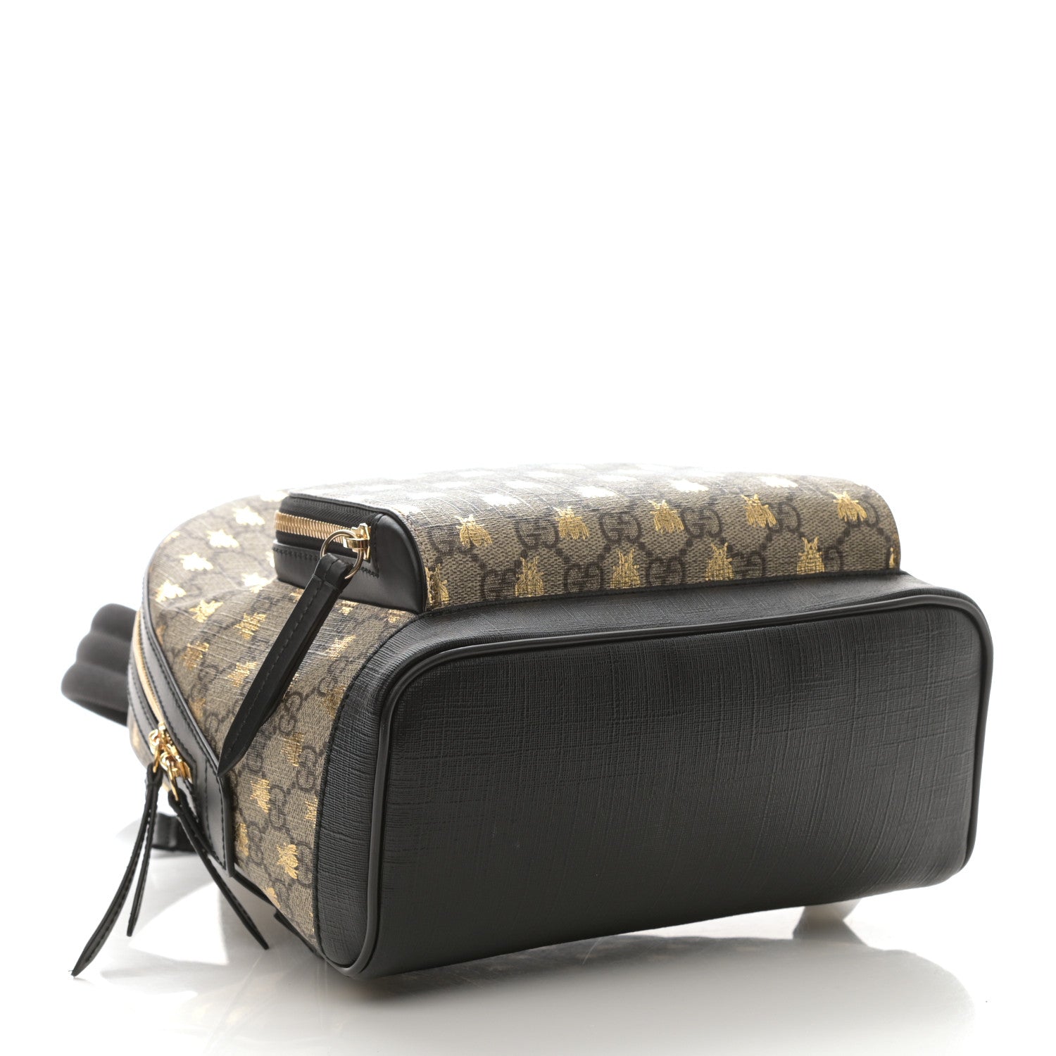 Gucci GG Supreme Monogram Bees Print Small Day Backpack Beige Oro Black 4 of 8