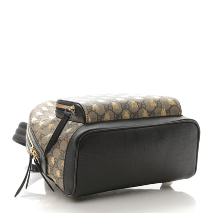 Gucci GG Supreme Monogram Bees Print Small Day Backpack Beige Oro Black 4 of 8