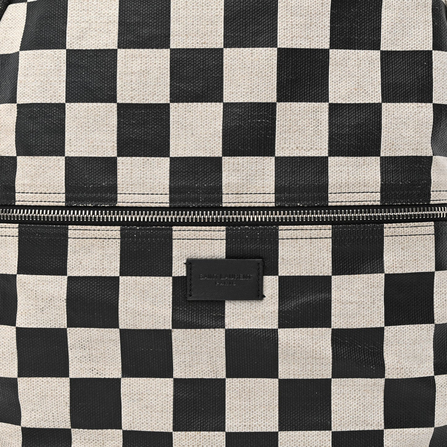Calfskin Checked Print Nuxx Backpack Black White