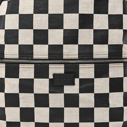 Saint Laurent Calfskin Checked Print Nuxx Backpack Black White 10 of 17