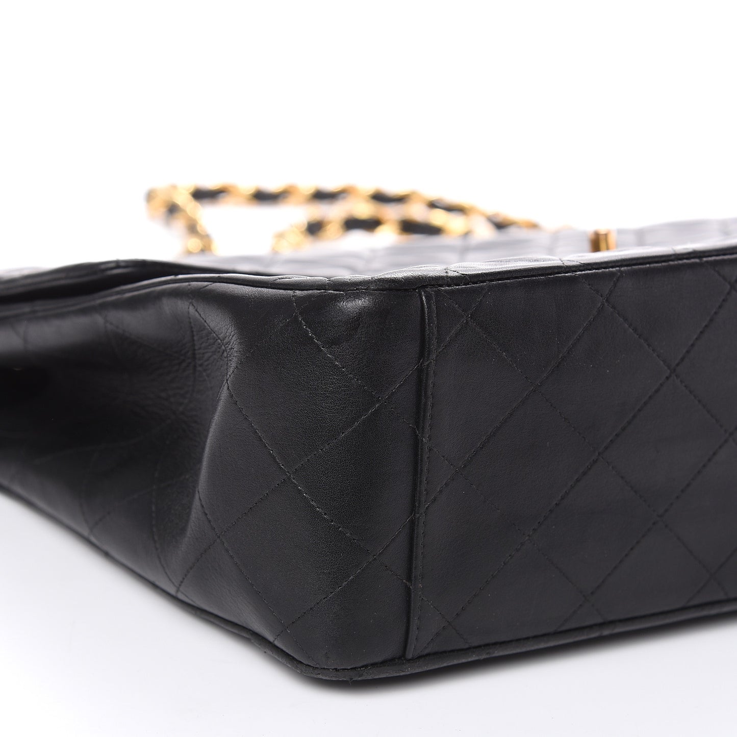 Lambskin Quilted XL Jumbo Single Flap Black