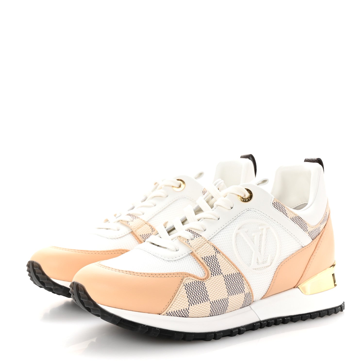 Louis Vuitton Calfskin Damier Azur Run Away Sneakers 36 White 4 of 9