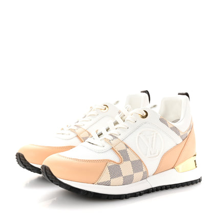 Louis Vuitton Calfskin Damier Azur Run Away Sneakers 36 White 4 of 9