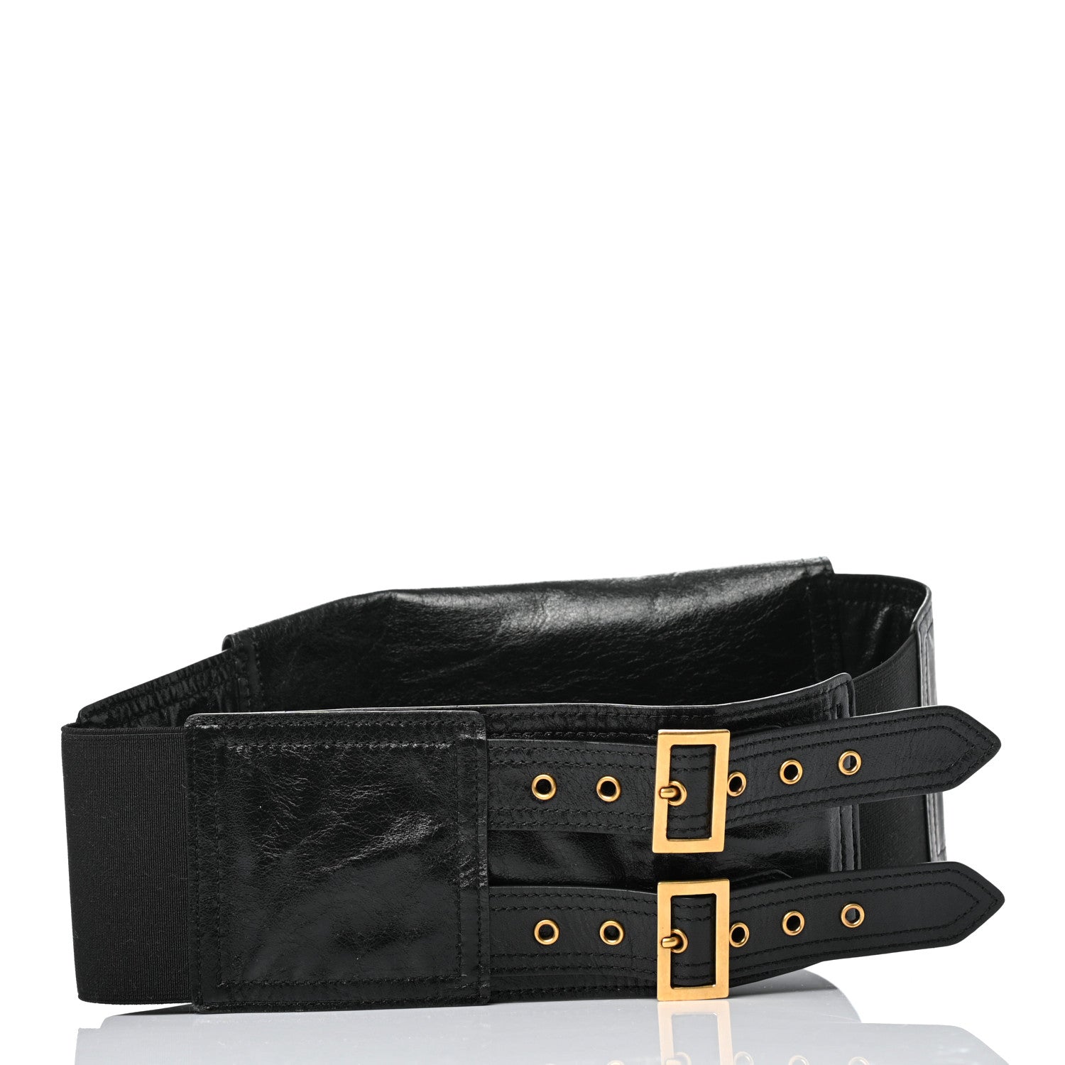 Christian Dior Crinkled Lambskin 135mm Saddle Belt Black 2 of 4