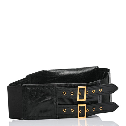 Christian Dior Crinkled Lambskin 135mm Saddle Belt Black 2 of 4