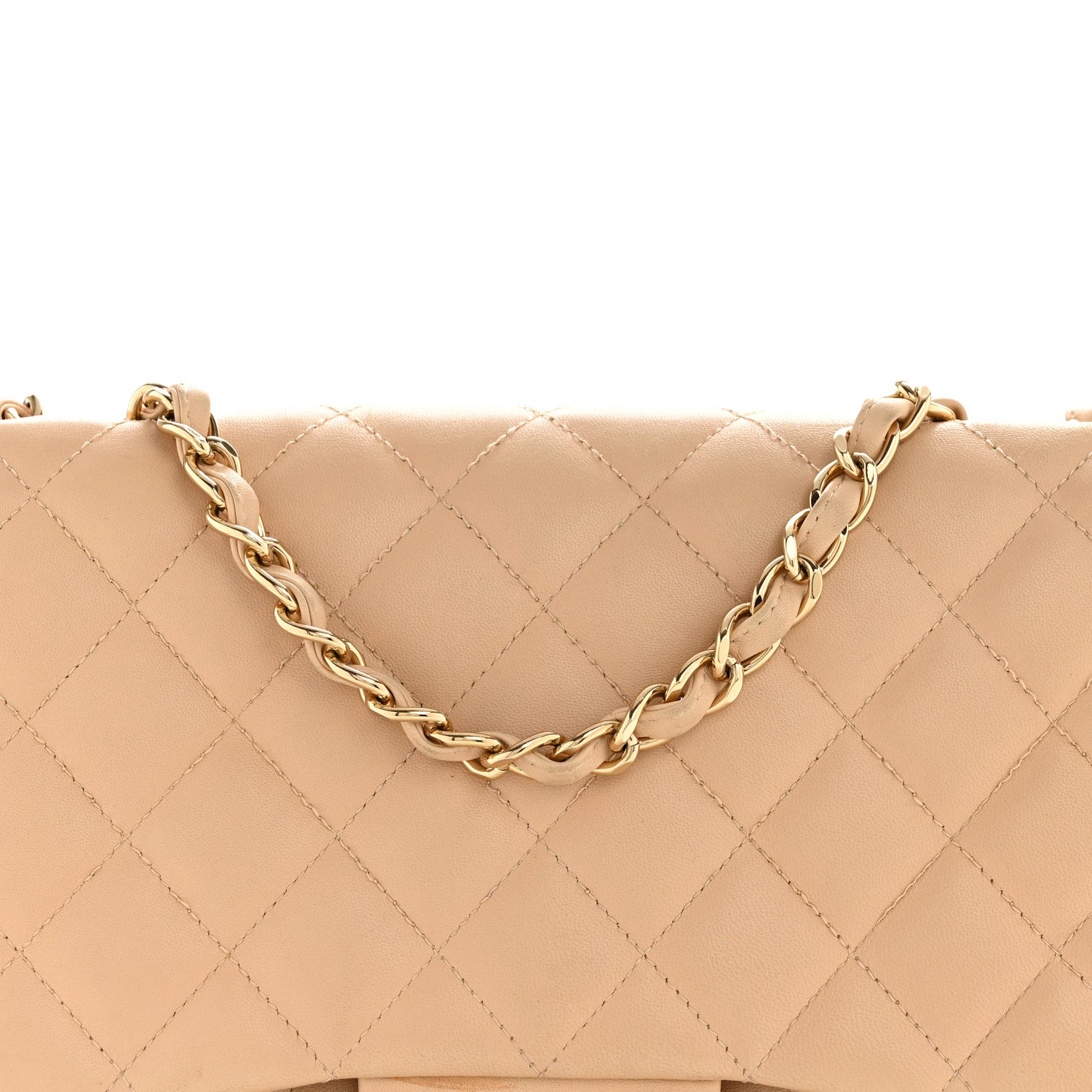 Chanel Lambskin Quilted Jumbo Single Flap Beige 8 of 14