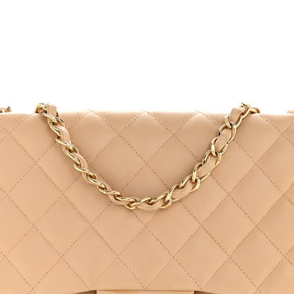 Chanel Lambskin Quilted Jumbo Single Flap Beige 8 of 14