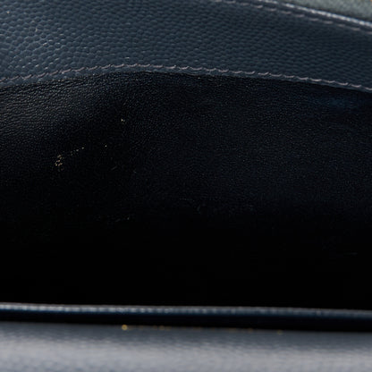 Saint Laurent Grain De Poudre Matelasse Chevron Monogram Chain Wallet Storm 11 of 11