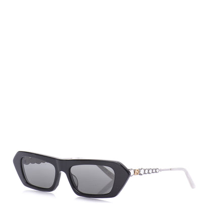Gucci Acetate Crystal Embellished Rectangle Sunglasses GG0642S Black Gold 1 of 9