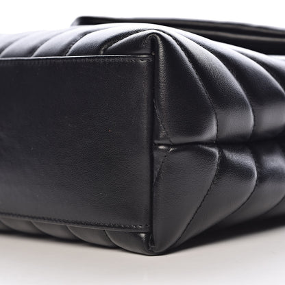 Saint Laurent Calfskin Y Quilted Monogram Small Loulou Chain Satchel Black 11 of 14