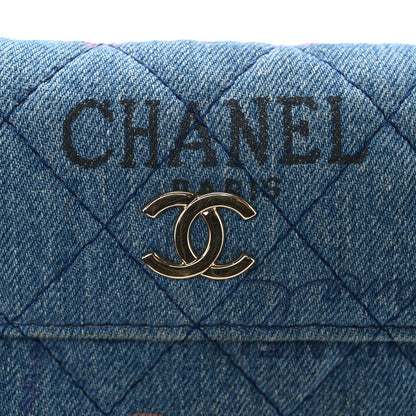 Chanel Denim Quilted Denim Mood Clutch With Chain Blue Multicolor 11 of 11