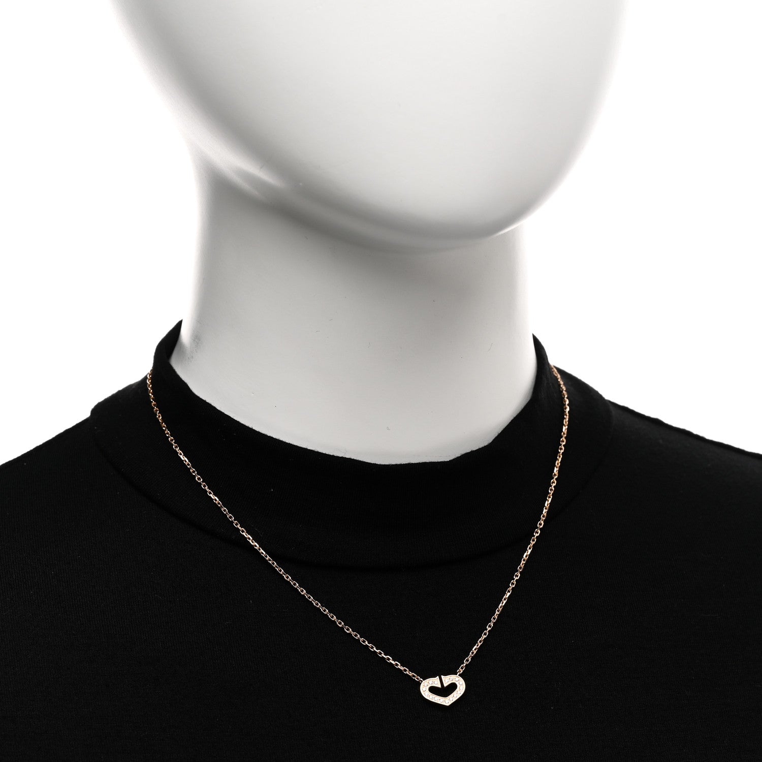 Cartier 18K Pink Gold Diamond Hearts And Symbols Pendant Necklace 2 of 4