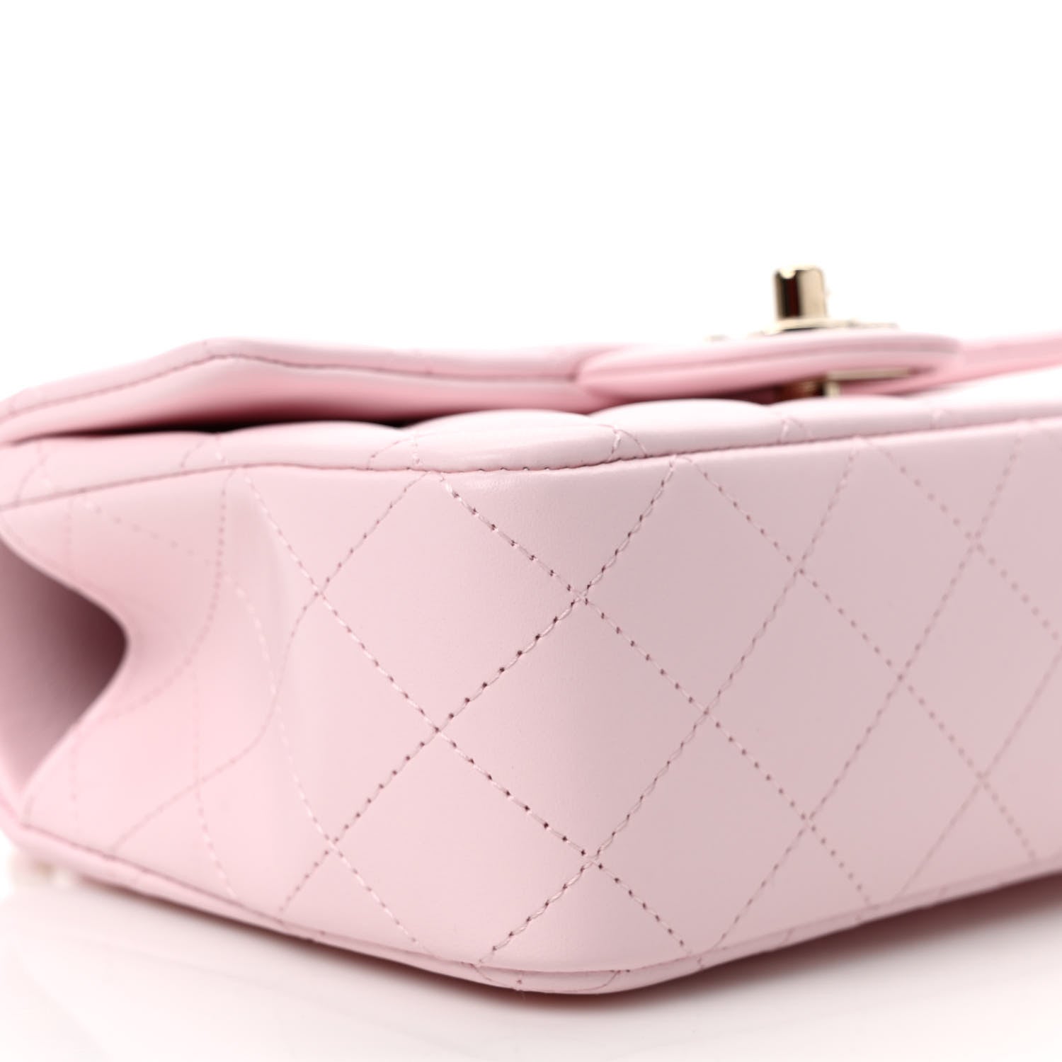 Chanel Lambskin Quilted Mini Top Handle Rectangular Flap Light Pink 8 of 10