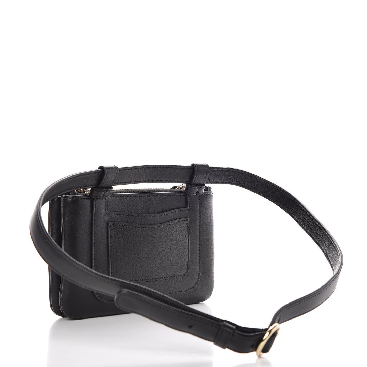 Lambskin CC Mania Waist Belt Bag Black