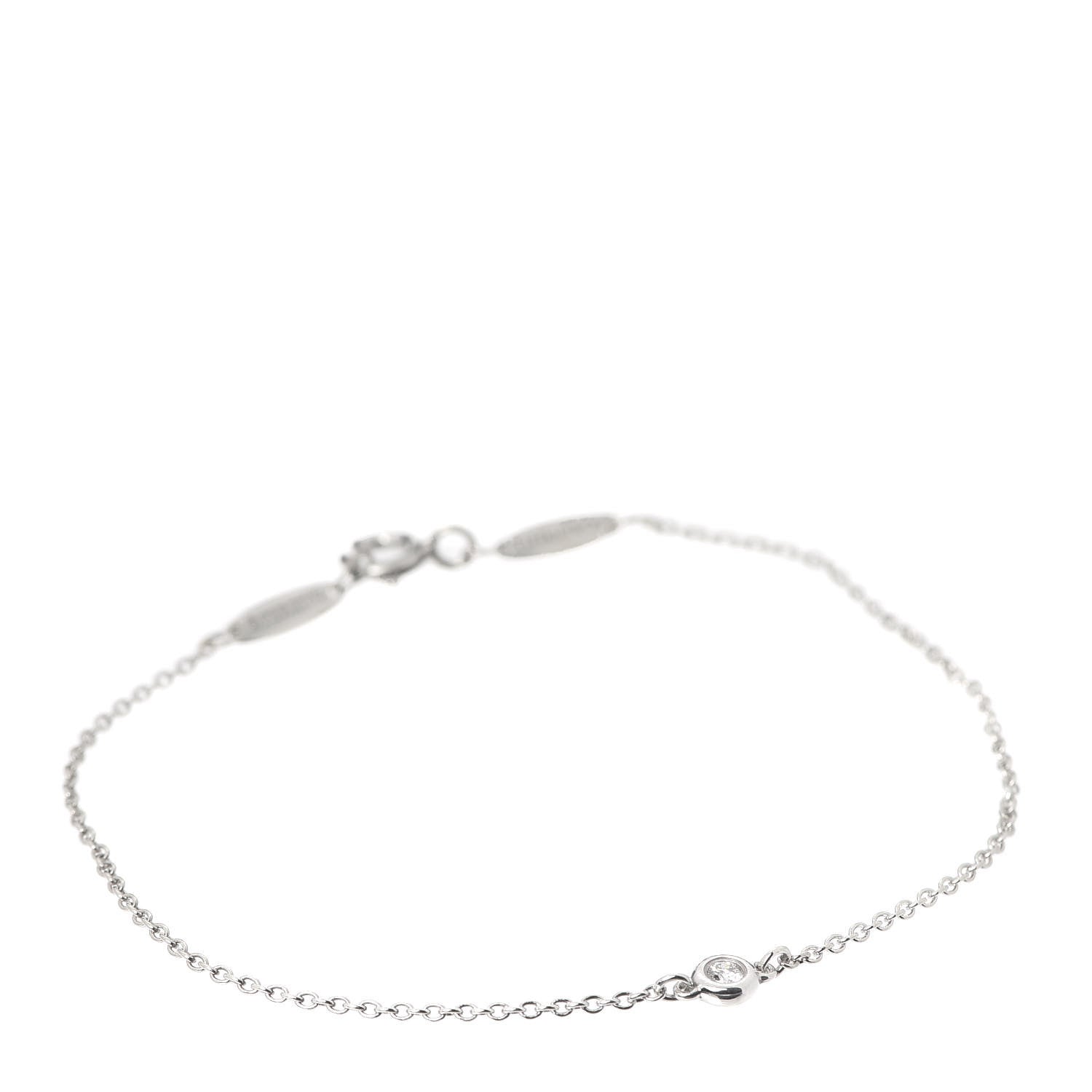 Tiffany Sterling Silver Diamond .03ct Elsa Peretti Diamonds by the Yard Bracelet 1 of 7