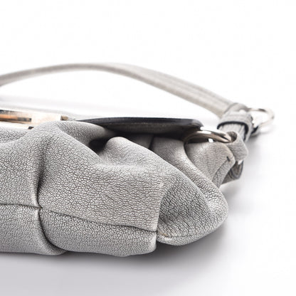 Prada Metallic Goatskin Shoulder Flap Bag Silver 9 of 9