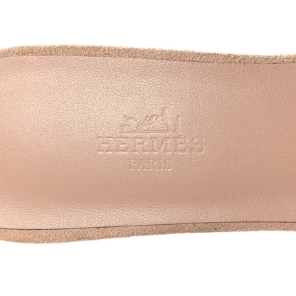 Hermes Suede Goatskin Giny 55 Sandals 39 Nude 8 of 9