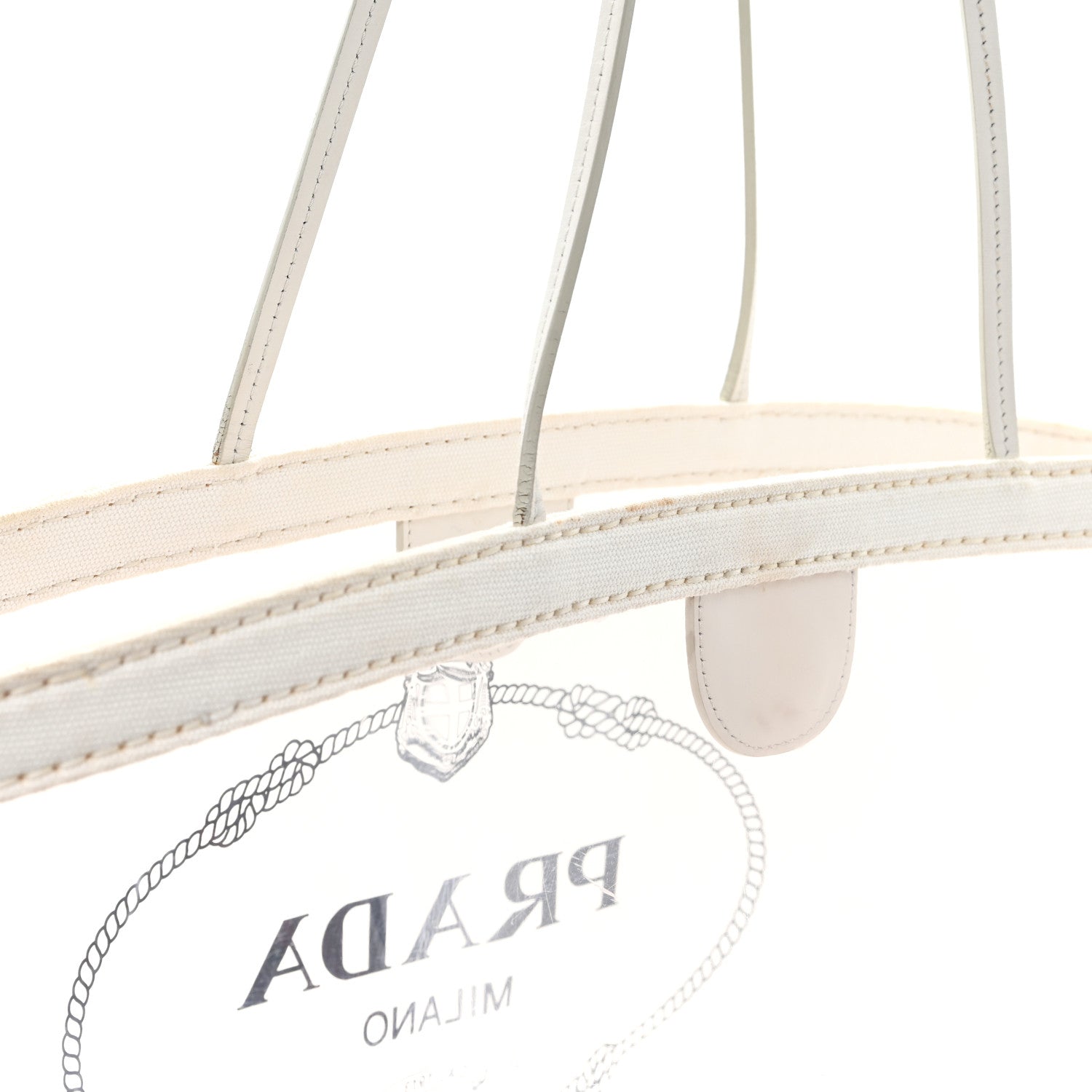 Prada PVC Canapa Tote White 1858775 – FASHIONPHILE
