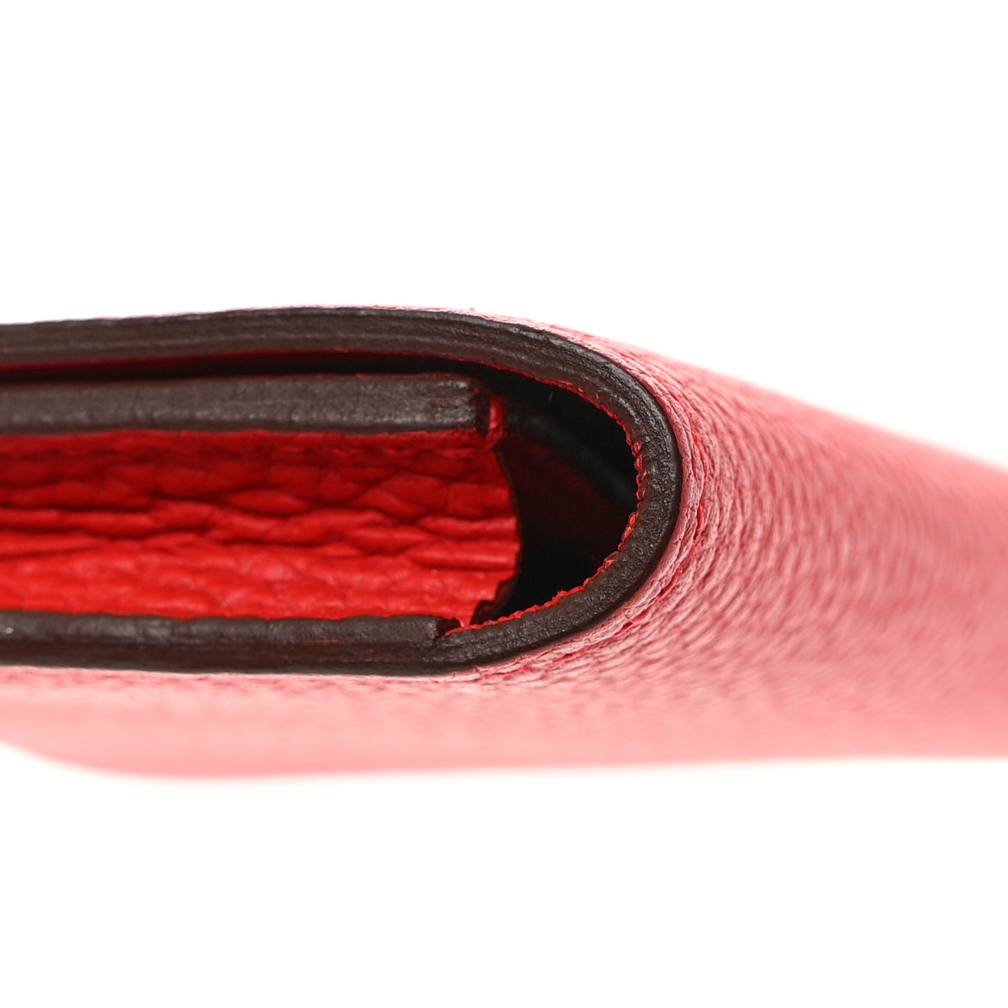 Togo Dogon Card Case Rouge Pivoine