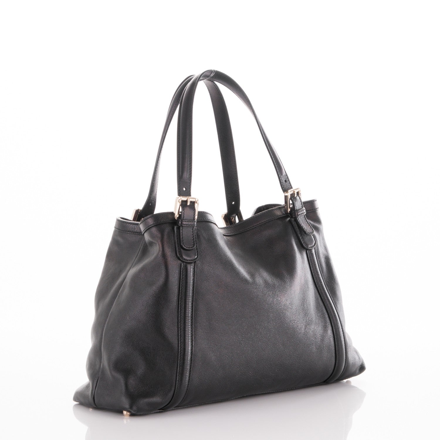 Gucci Calfskin Medium Britt Tote Black 3 of 8