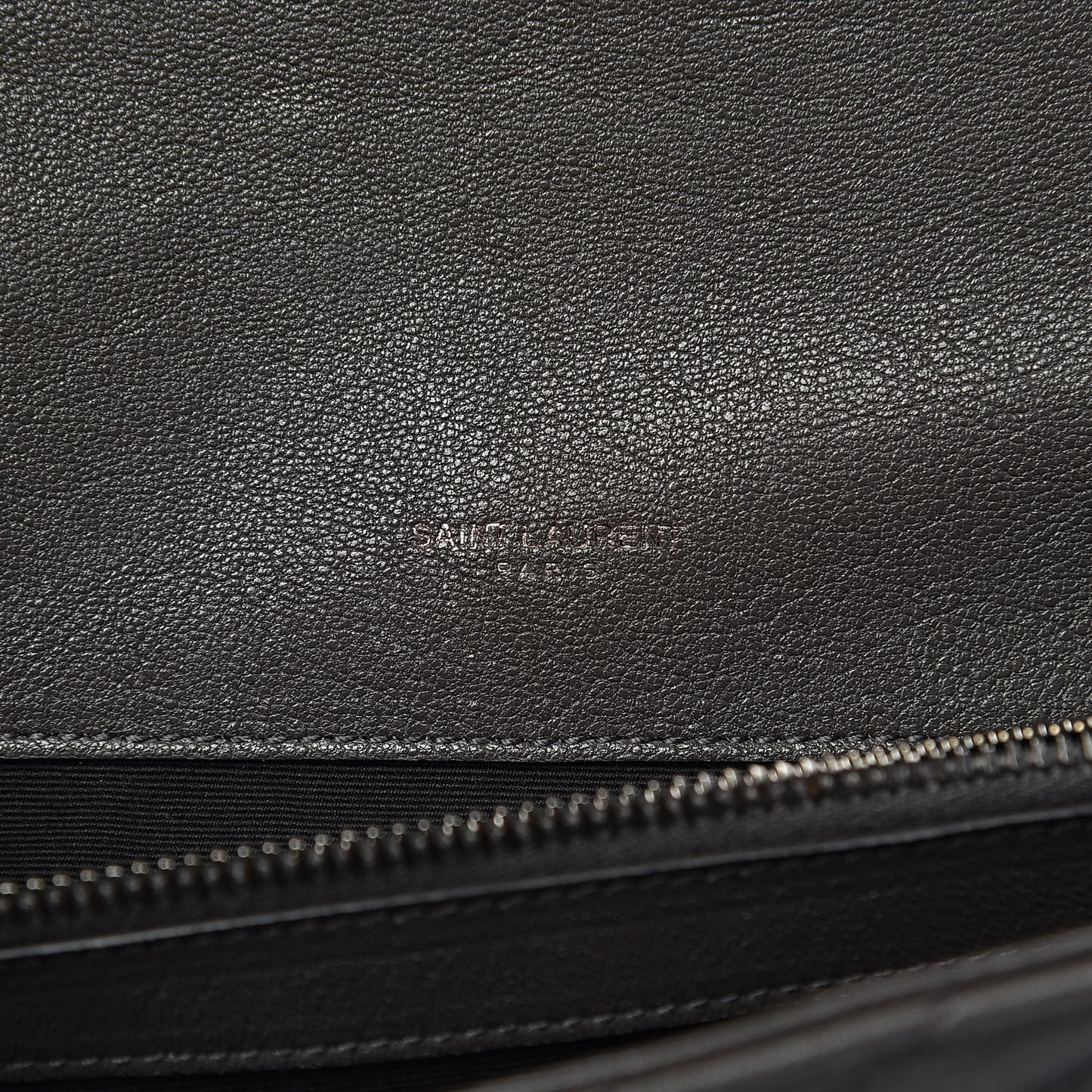 Sheepskin Matelasse Chevron Monogram Large College Satchel Dark Anthracite