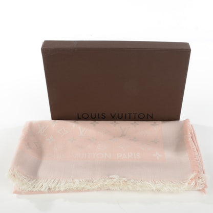 Louis Vuitton Silk Wool Monogram Denim Shawl Rose 6 of 6