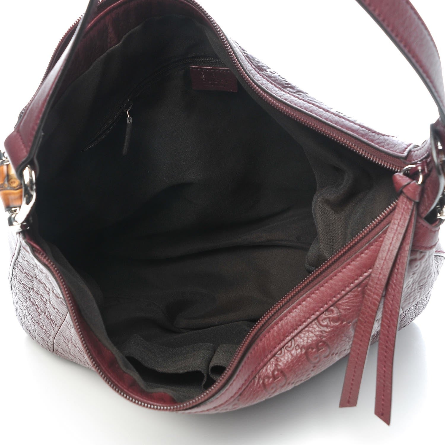 Gucci Guccissima Large Bamboo D-Ring Hobo Burgundy 5 of 7