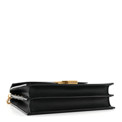 Saint Laurent Grain De Poudre Monogram Cassandra Clasp Bag Black 4 of 13