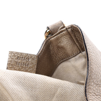 Gucci Metallic Pebbled Calfskin Medium Soho Shoulder Bag Golden Beige 17 of 18