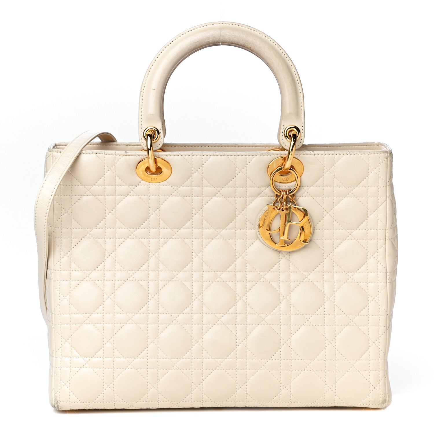 Christian Dior Lambskin Cannage Large Lady Dior Light Beige 1 of 35