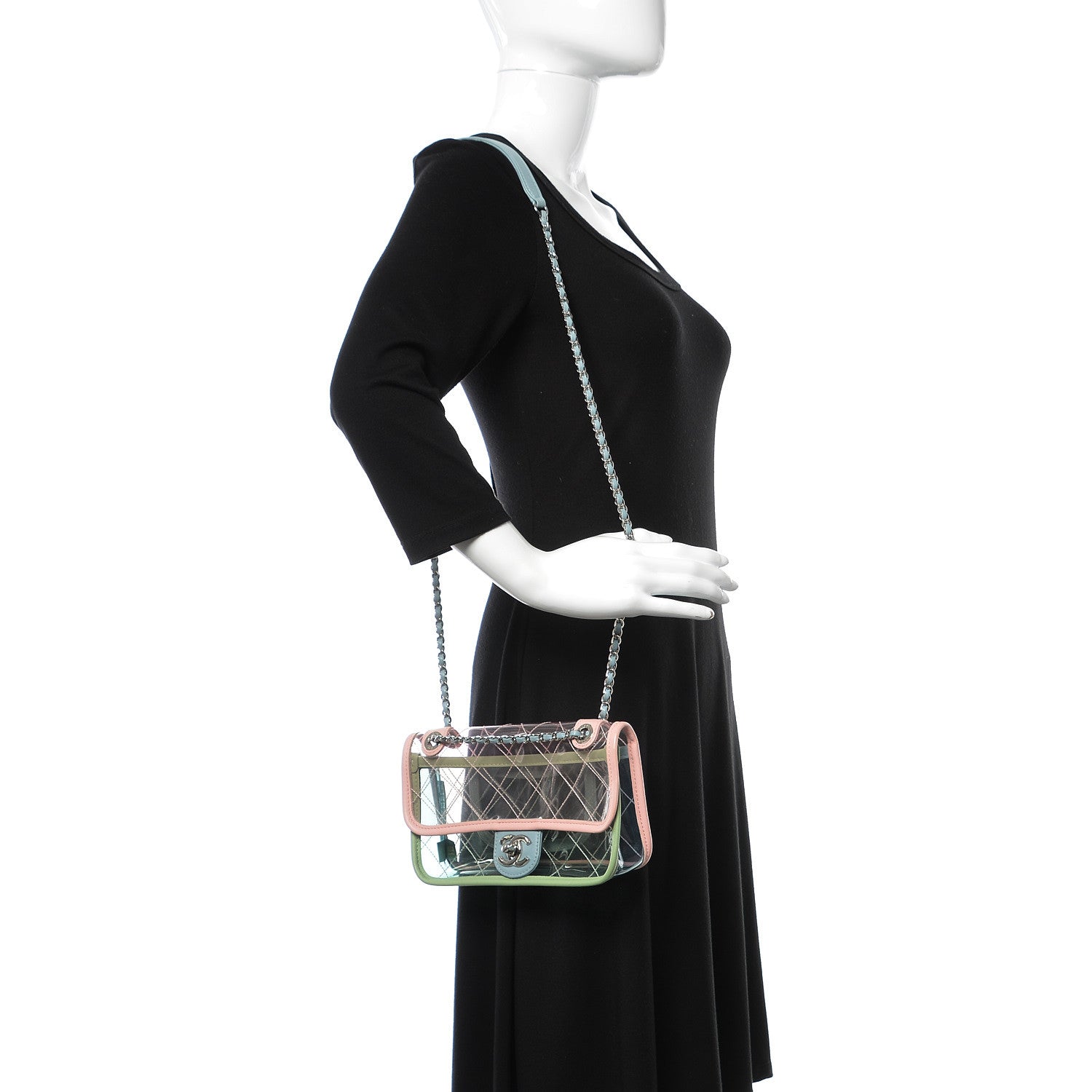 Chanel Lambskin PVC Quilted Mini Coco Splash Flap Blue Green 2 of 10