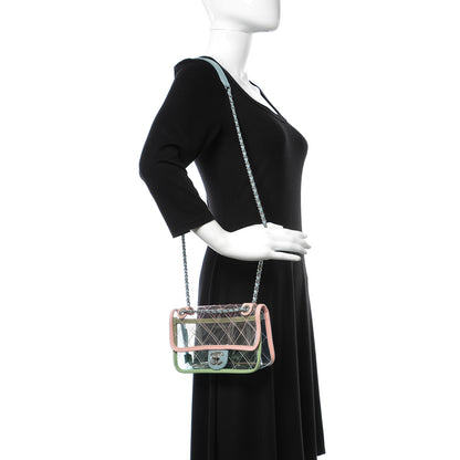 Chanel Lambskin PVC Quilted Mini Coco Splash Flap Blue Green 2 of 10