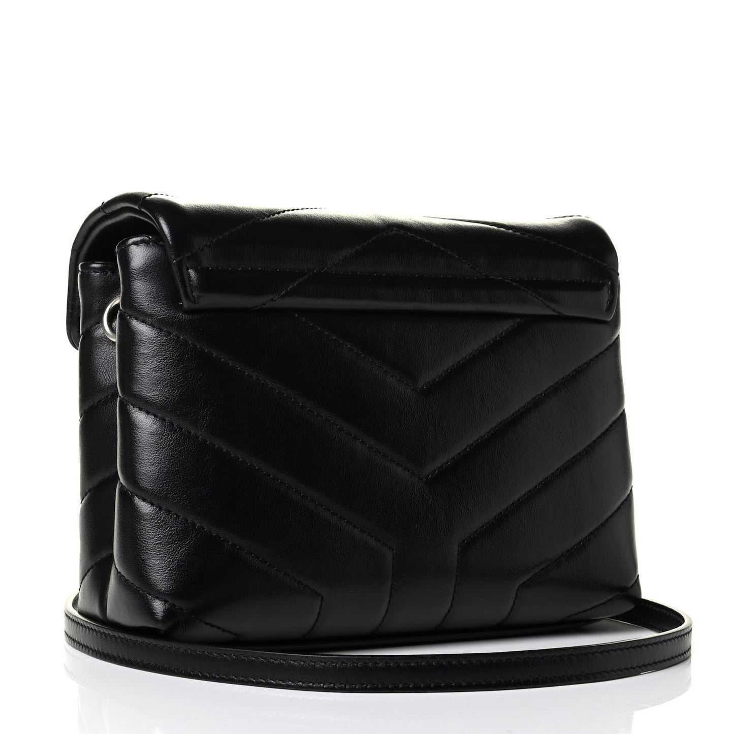 Calfskin Y Quilted Monogram Toy Loulou Crossbody Bag Black