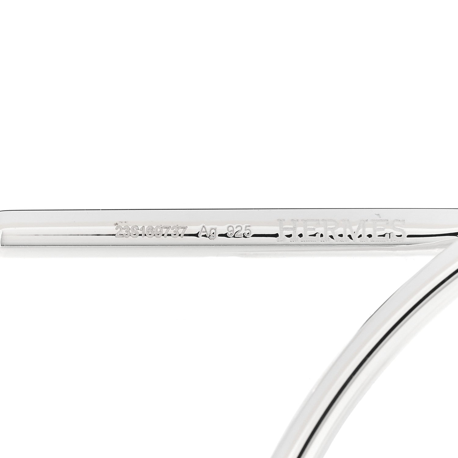Hermes Sterling Silver MM Loop Earrings 4 of 5