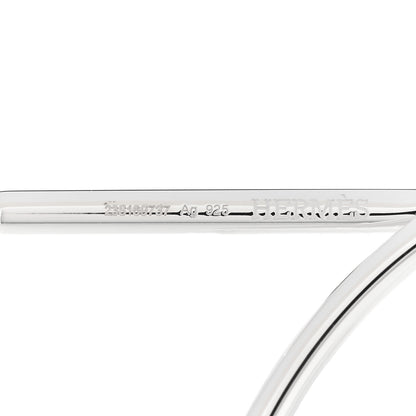 Hermes Sterling Silver MM Loop Earrings 4 of 5